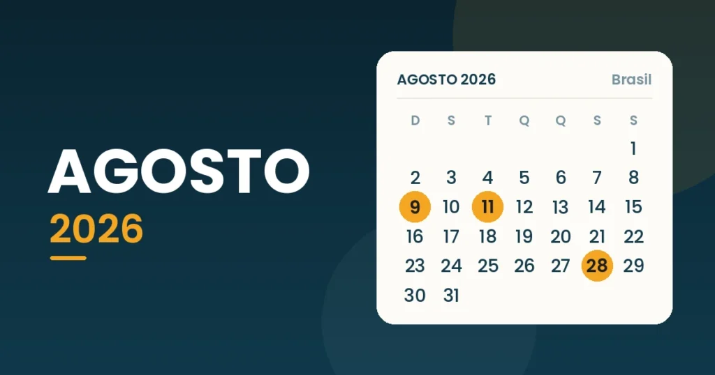calendário de agosto de 2026