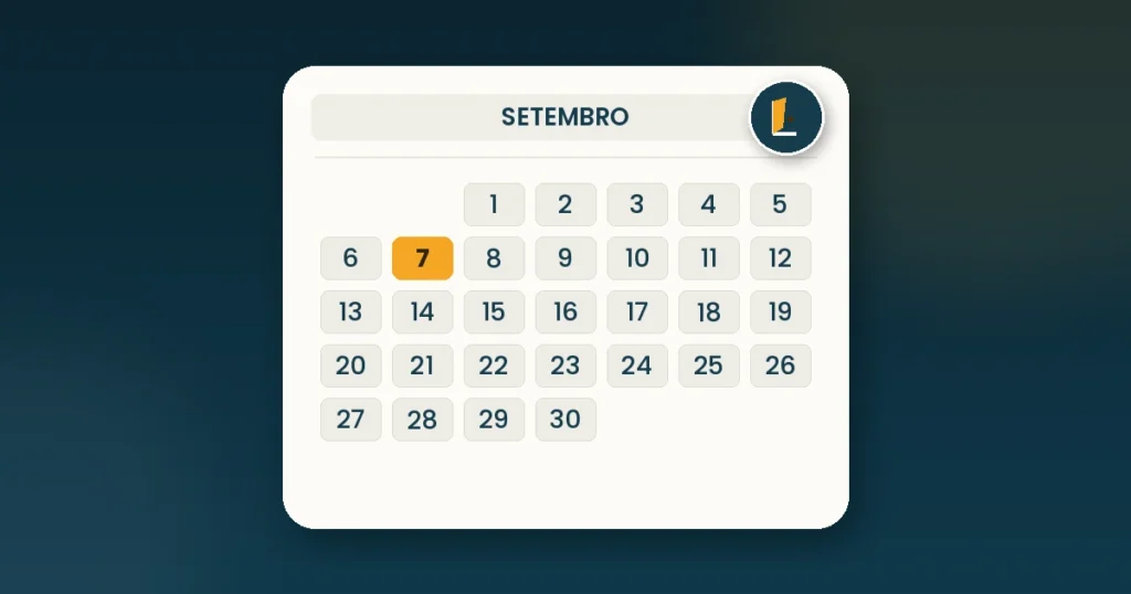 foto do calendário do dia 7 de setembro